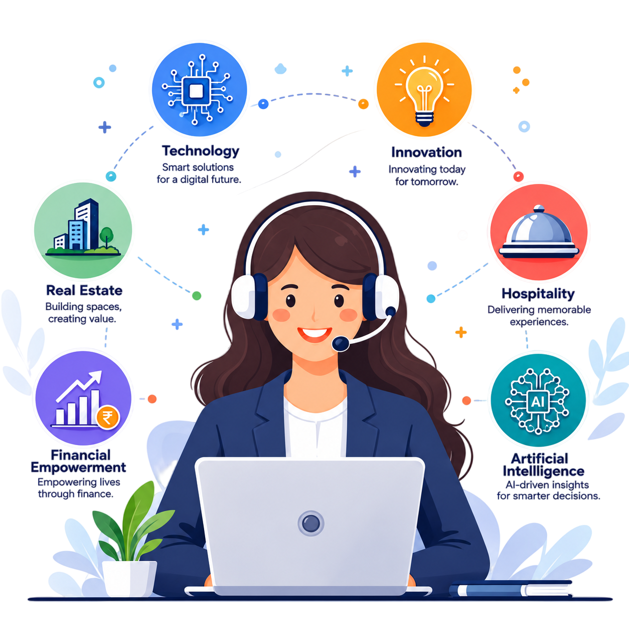 RisingRealm business services illustration